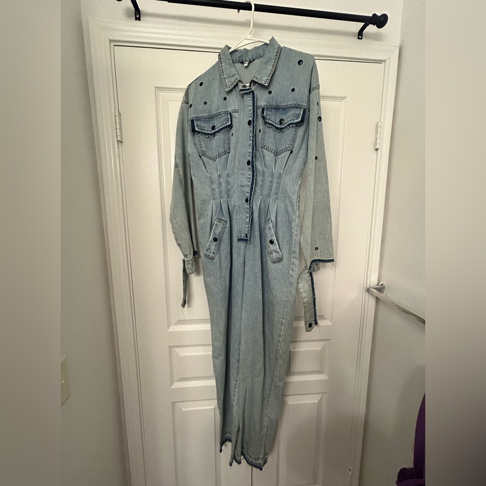 Light Blue Denim Jumpsuit